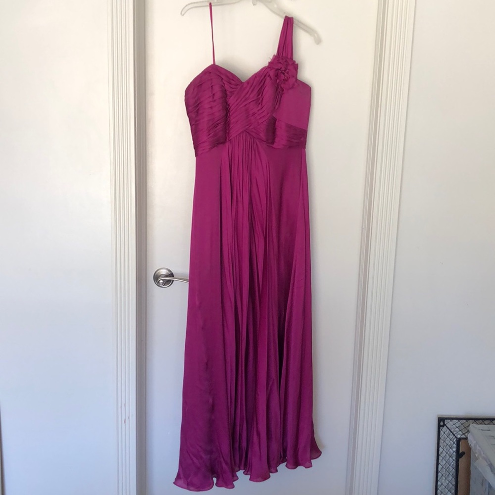 THEIA Fuchsia gown with floral detail